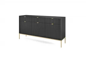 Piaski Komoda Nova 154 cm čierna/zlatá