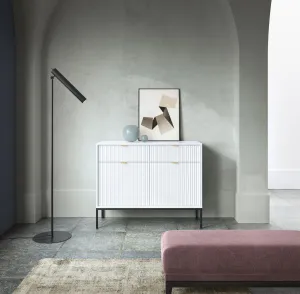Piaski Komoda Nova 104 cm so zásuvkami biela/čierna