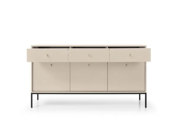 Piaski Komoda Mono II 154 cm béžová/čierna