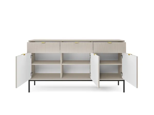 Piaski Komoda Nova 154 cm kašmír/čierna