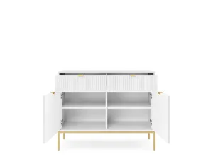 Piaski Komoda Nova 104 cm so zásuvkami biela/zlatá