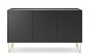 Piaski Komoda Harmony Va 144 cm čierna/čierny mramor