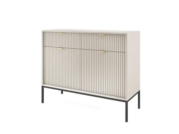 Piaski Komoda Nova 104 cm so zásuvkami kašmír/čierna