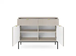 Piaski Komoda Nova 104 cm so zásuvkami kašmír/čierna
