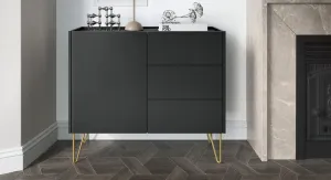 Piaski Komoda Harmony Va KSZ 97 cm čierna/čierny mramor