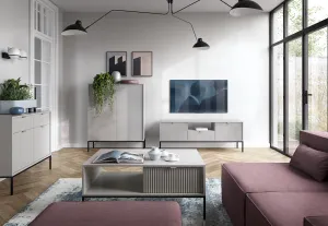 Piaski Komoda Nova 104 cm sivá/čierna