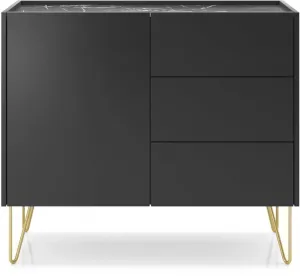 Piaski Komoda Harmony Va KSZ 97 cm čierna/čierny mramor
