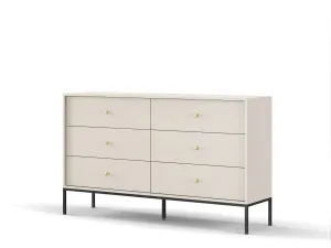 Piaski Komoda Mono II 154 cm so zásuvkami béžová/čierna