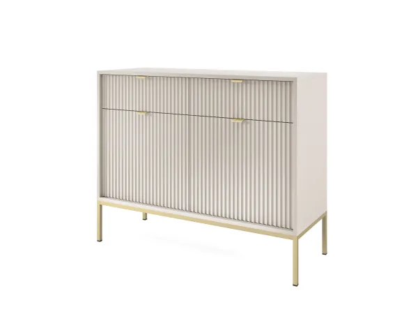 Piaski Komoda Nova 104 cm so zásuvkami kašmír/zlatá