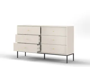 Piaski Komoda Mono II 154 cm so zásuvkami béžová/čierna