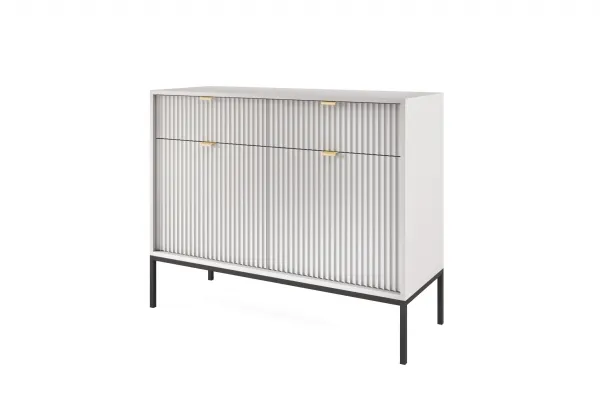 Piaski Komoda Nova 104 cm so zásuvkami sivá/čierna
