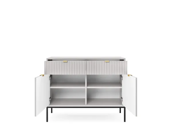 Piaski Komoda Nova 104 cm so zásuvkami sivá/čierna