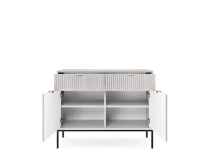 Piaski Komoda Nova 104 cm so zásuvkami sivá/čierna