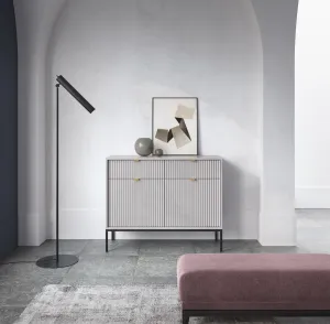 Piaski Komoda Nova 104 cm so zásuvkami sivá/čierna