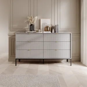 Piaski Komoda Nova 154 cm so zásuvkami sivá/čierna