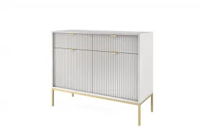 Piaski Komoda Nova 104 cm so zásuvkami sivá/zlatá