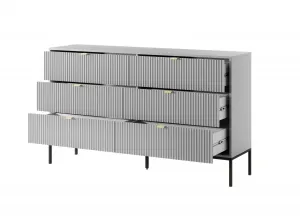 Piaski Komoda Nova 154 cm so zásuvkami sivá/čierna