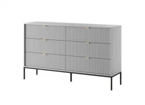 Piaski Komoda Nova 154 cm so zásuvkami sivá/čierna