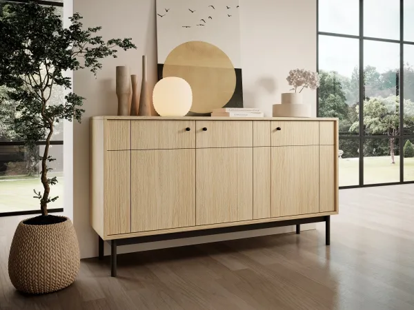 Piaski Komoda Japandi 154 cm dubová línia