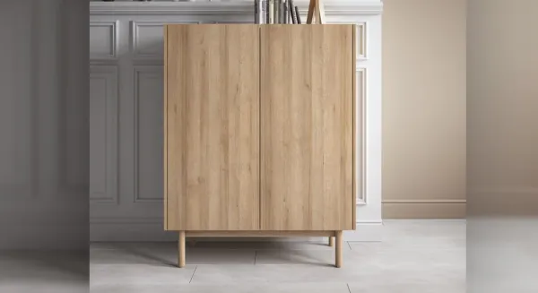 Piaski Komoda Boho La 97 cm dub riviéra/biely mramor