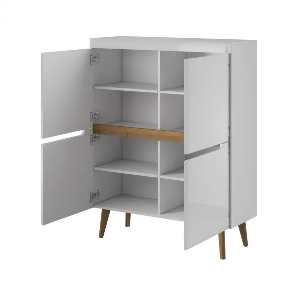 Piaski Komoda Nordi 107 cm biela/dub Riviéra