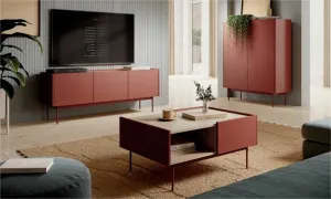 Piaski Komoda Color KD97 červená/dub linea