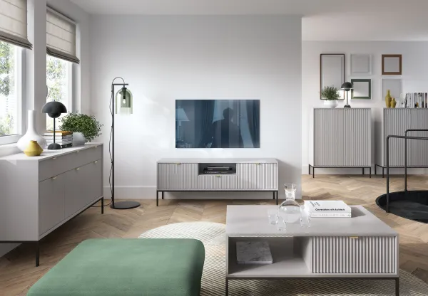 Piaski Komoda Nova 104 cm sivá/čierna