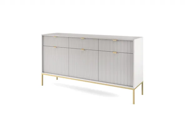 Piaski Komoda Nova 154 cm šedá/zlatá
