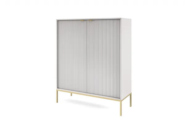 Piaski Komoda Nova 104 cm sivá/zlatá