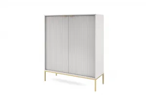 Piaski Komoda Nova 104 cm sivá/zlatá