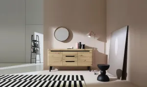 Piaski Komoda Nordi 160 cm so zásuvkami čierna/dub artisan