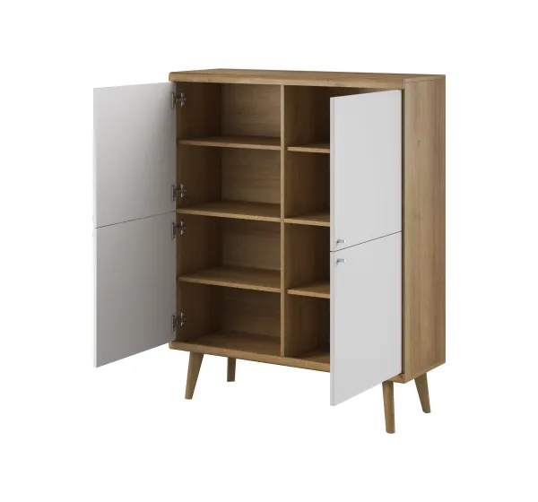 Piaski Komoda Primo 107 cm dub Riviéra/biela