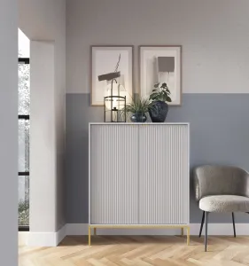 Piaski Komoda Nova 104 cm sivá/zlatá