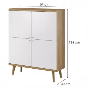 Piaski Komoda Primo 107 cm dub Riviéra/biela