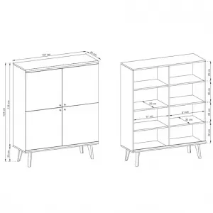 Piaski Komoda Primo 107 cm dub Riviéra/biela