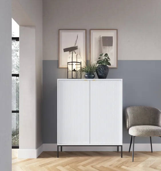 Piaski Komoda Nova 104 cm biela/čierna
