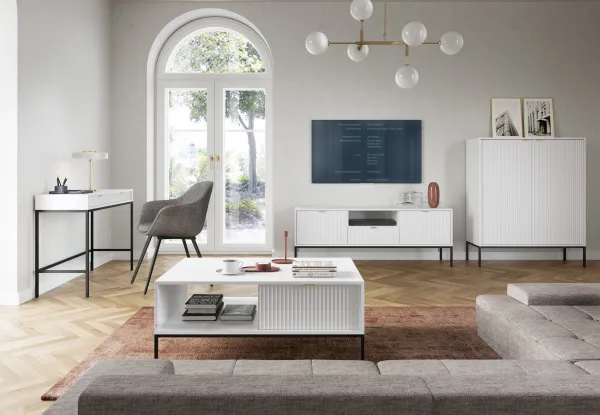 Piaski Komoda Nova 104 cm biela/čierna