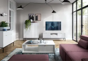 Piaski Komoda Nova 104 cm biela/čierna