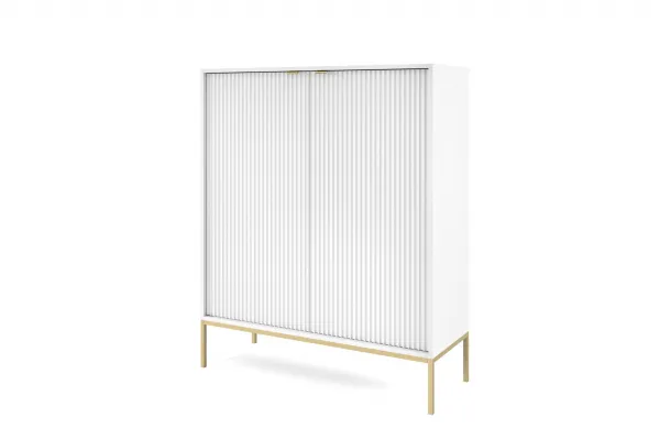Piaski Komoda Nova 104 cm biela/zlatá