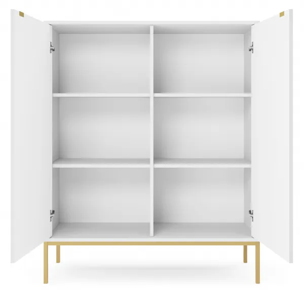 Piaski Komoda Nova 104 cm biela/zlatá