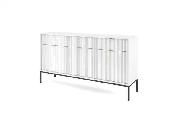 Piaski Komoda Nova 154 cm biela/čierna