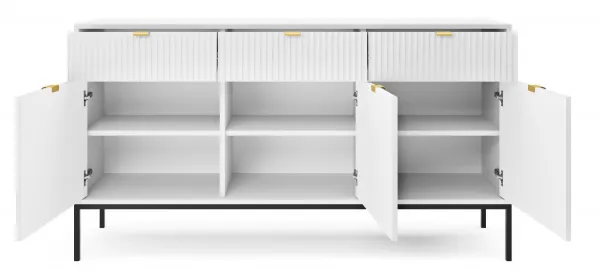 Piaski Komoda Nova 154 cm biela/čierna