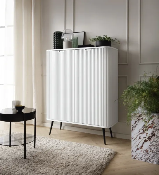 Piaski Komoda Zova 103 cm biela/čierna