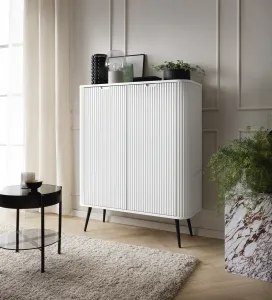 Piaski Komoda Zova 103 cm biela/čierna