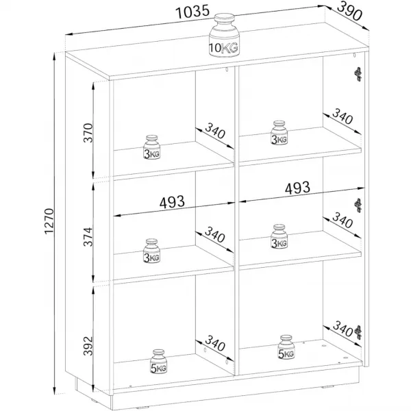 Piaski Komoda Royal II 104 cm KW čierna/zlatá