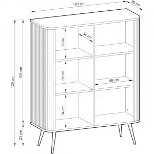 Piaski Komoda Zova 103 cm čierna/čierny rám