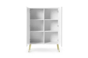 Piaski Komoda Zova 103 cm biela/zlatá