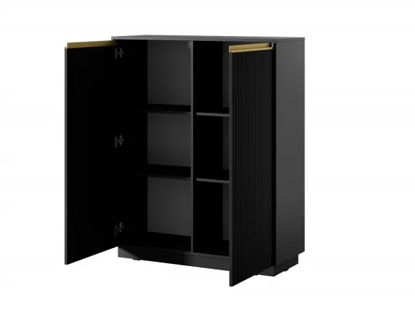 Piaski Komoda Royal II 104 cm KW čierna/zlatá