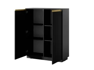 Piaski Komoda Royal II 104 cm KW čierna/zlatá