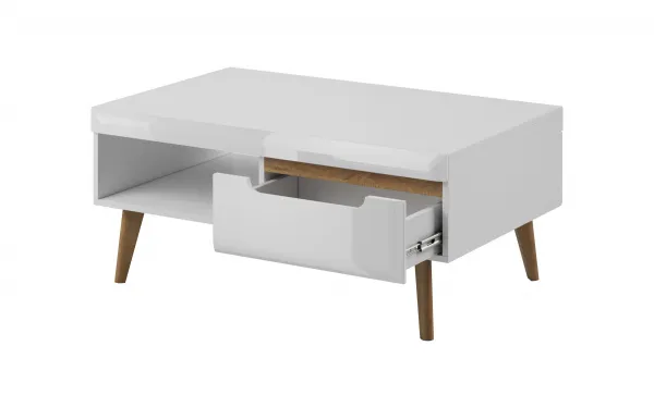 Piaski Konferenčný stolík Nordi 107 cm biely/dub Riviéra